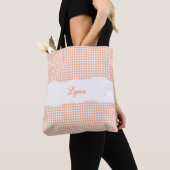 Klassisches Orange-Weiß-Gingham | Personalisierter Tasche (Von Nahem)