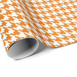 Klassisches Orange-Weiß-Hahnentrittmuster Geschenkpapier