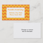 Klassisches Orange Zickzack Muster Visitenkarte (Vorne/Hinten)