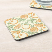 Klassisches Orangenfruchtmuster Getränkeuntersetzer (Linke Seite)