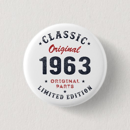Klassisches Original 1963 Originalteile Geburtstag Button (Vorderseite)