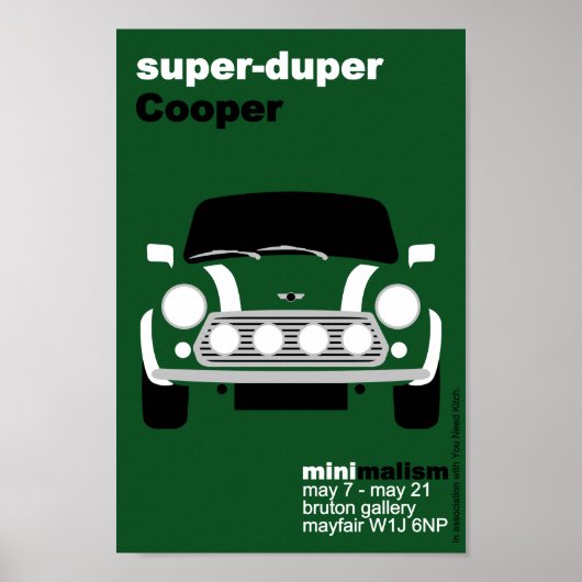 Klassisches Original Mini Cooper minimalistisches  Poster (Vorne)