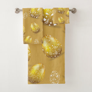 Klassisches Ostereier-Design Badhandtuch Set