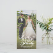 Klassisches Overlay | Hochzeitsdanken - Fotokarte Dankeskarte (Stehend Vorderseite)