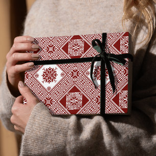 Klassisches palästinensisches Tatreez-Druck-Verpac Geschenkpapier