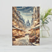 Klassisches Pariser Weihnachten - Weihnachtskarte (Stehend Vorderseite)