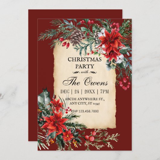 Klassisches Party Einladung (Vorne/Hinten)