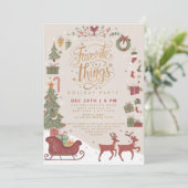 Klassisches Party für traditionelle rote Favoriten Einladung (Stehend Vorderseite)