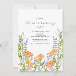 Klassisches Party mit farbenfrohen Blumenbeeten Einladung