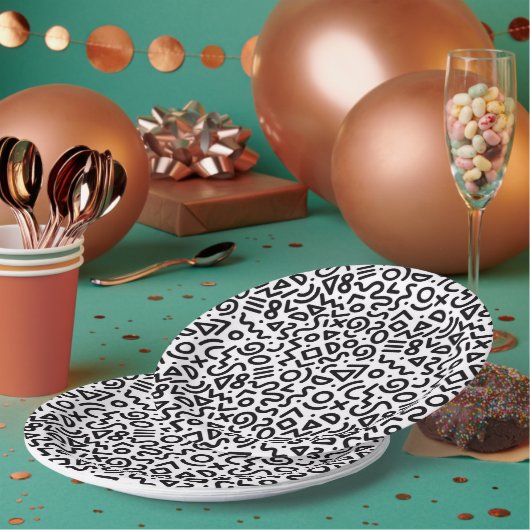 "Klassisches Party-Time"-Kunst-Muster-Papierplatte Pappteller (Multi)