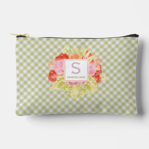 Klassisches Pastell-Frühlingsgrün-Gingham-Karomust Zubehörtasche