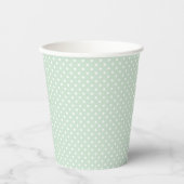 Klassisches Pastell Grün Mint Punkte Pappbecher (Vorderseite)