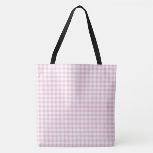 Klassisches Pastellrosa-Gingham-Karo-Muster Tasche