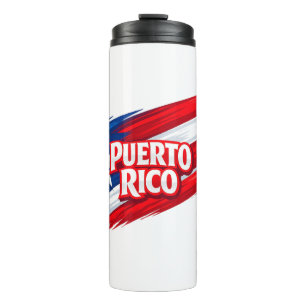 Klassisches patriotisches Aussehen von Puerto Rico Thermosbecher