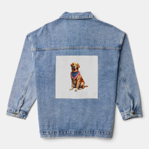 Klassisches patriotisches Golden Retriever Vintage Jeansjacke
