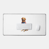 Klassisches patriotisches Golden Retriever Vintage Schreibtischunterlage (Tastatur & Maus)