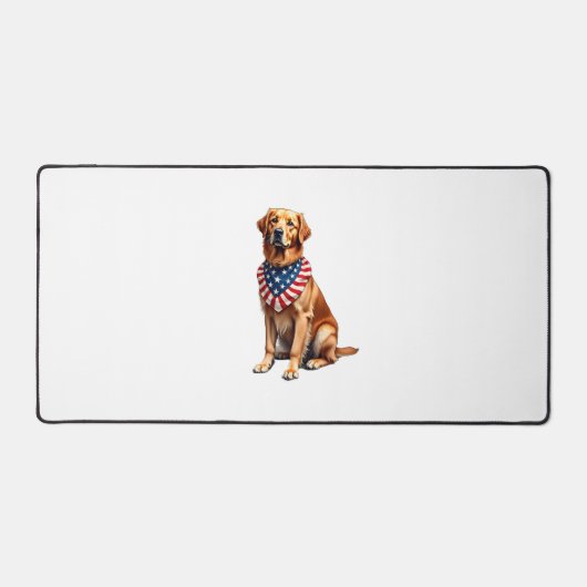 Klassisches patriotisches Golden Retriever Vintage Schreibtischunterlage (Vorderseite)