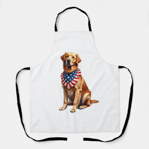 Klassisches patriotisches Golden Retriever Vintage Schürze