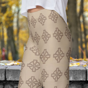 Klassisches Peach Bisque Tribal Cross Muster Leggings
