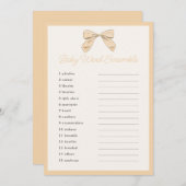 Klassisches Peach Bow Baby Shower Word Scramble Ga Einladung (Vorne/Hinten)