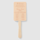 Klassisches Peach Elegante Wedding Program Fächer (Rückseite)
