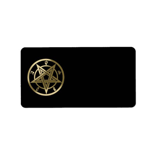 Klassisches Pentagramm Adressaufkleber (Vorne)
