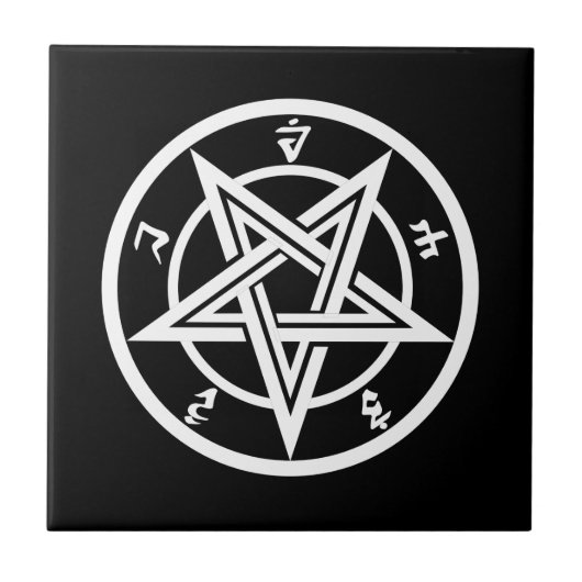 Klassisches Pentagramm Fliese (Vorderseite)