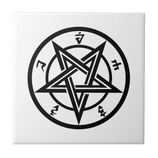 Klassisches Pentagramm Fliese (Vorderseite)