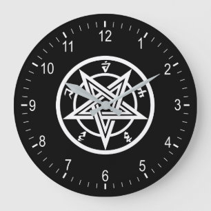 Klassisches Pentagramm Große Wanduhr