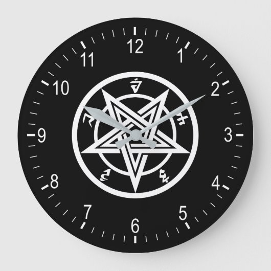 Klassisches Pentagramm Große Wanduhr (Vorderseite)
