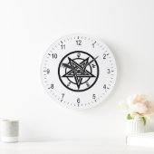 Klassisches Pentagramm Große Wanduhr (Zuhause)