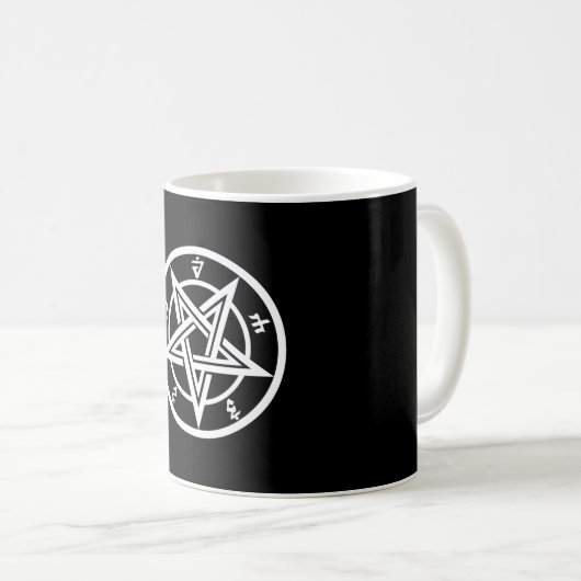 Klassisches Pentagramm Kaffeetasse (VorderseiteRechts)