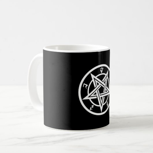 Klassisches Pentagramm Kaffeetasse (Vorderseite Links)