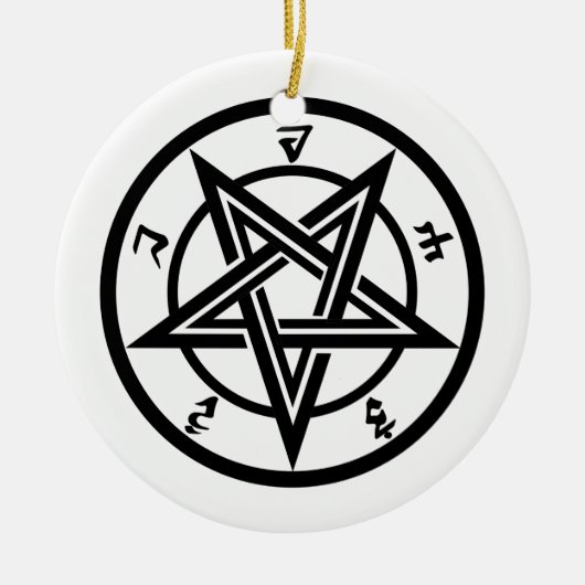 Klassisches Pentagramm Keramik Ornament (Vorne)