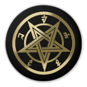 Klassisches Pentagramm Keramikknauf (Vorderseite)