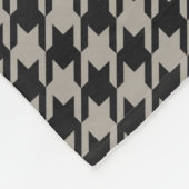 Klassisches Pepita Hahnentrittmuster Muster Schwar Fleecedecke (Ecke)