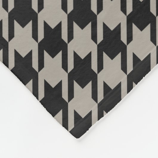 Klassisches Pepita Hahnentrittmuster Muster Schwar Fleecedecke (Ecke)