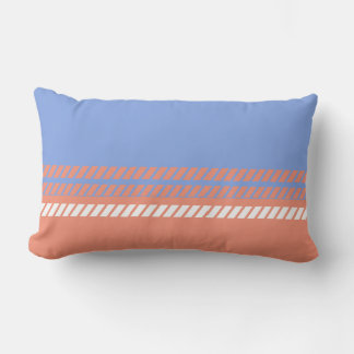 Klassisches Periwinkle und Korallen mit Streifen  Lendenkissen