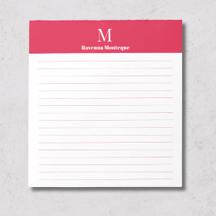 Klassisches personalisiertes Brief-Monogramm-Linie Notizblock