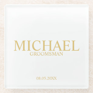 Klassisches personalisiertes Geschenk für Trauzeug Glasuntersetzer