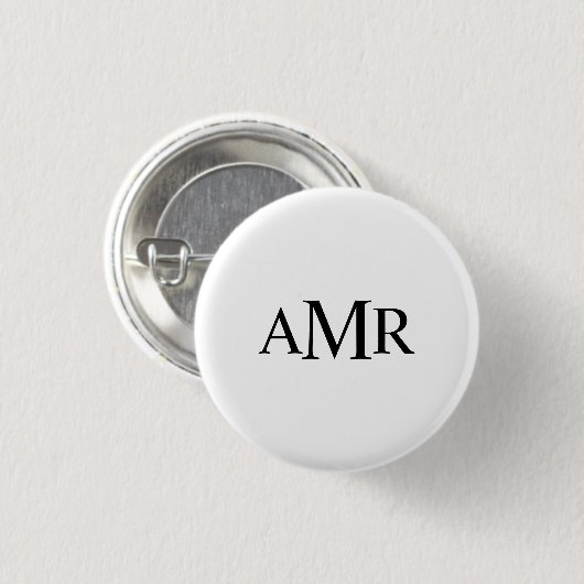 Klassisches Personalisiertes Monogramm Button (Vorne & Hinten)