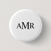 Klassisches Personalisiertes Monogramm Button (Vorderseite)