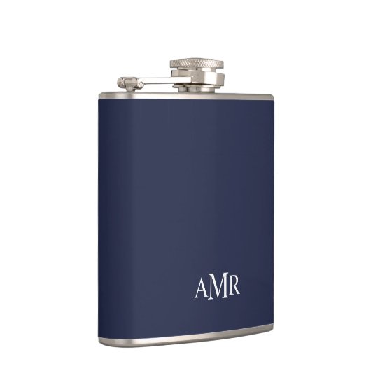 Klassisches Personalisiertes Monogramm Flachmann (Rechts)