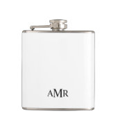 Klassisches Personalisiertes Monogramm Flachmann (Vorderseite)