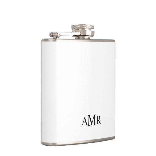 Klassisches Personalisiertes Monogramm Flachmann (Rechts)