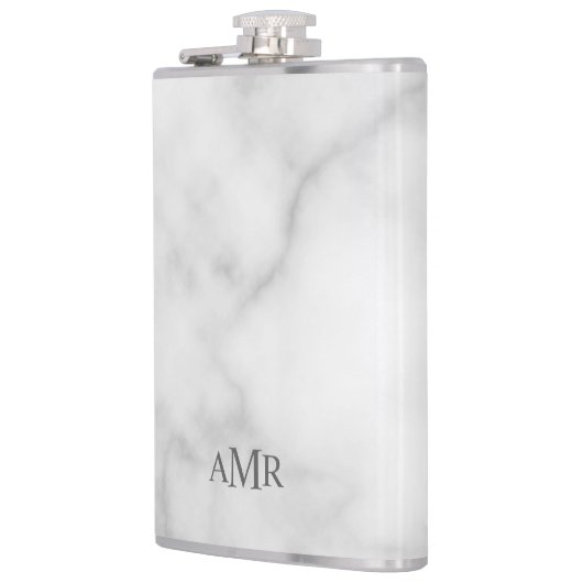 Klassisches Personalisiertes Monogramm Flachmann (Links)