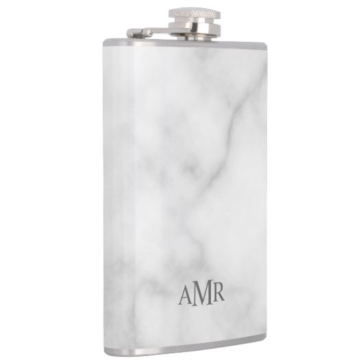 Klassisches Personalisiertes Monogramm Flachmann (Rechts)