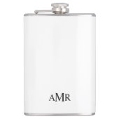 Klassisches Personalisiertes Monogramm Flachmann (Vorderseite)