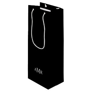 Klassisches Personalisiertes Monogramm Geschenktüte Für Weinflaschen