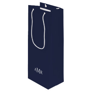 Klassisches Personalisiertes Monogramm Geschenktüte Für Weinflaschen